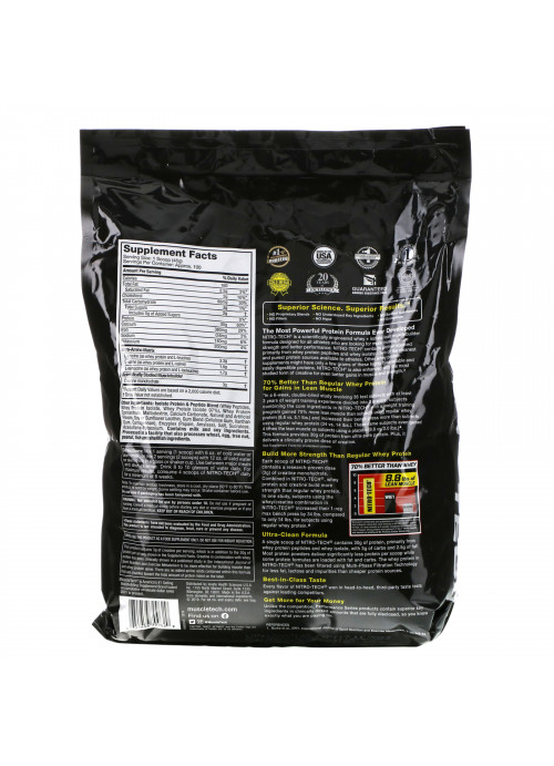 Muscletech, Performance Series, Nitro Tech, Whey Peptides & Isolate Lean Musclebuilder, Vanilla, 10 lbs (4.54 kg)