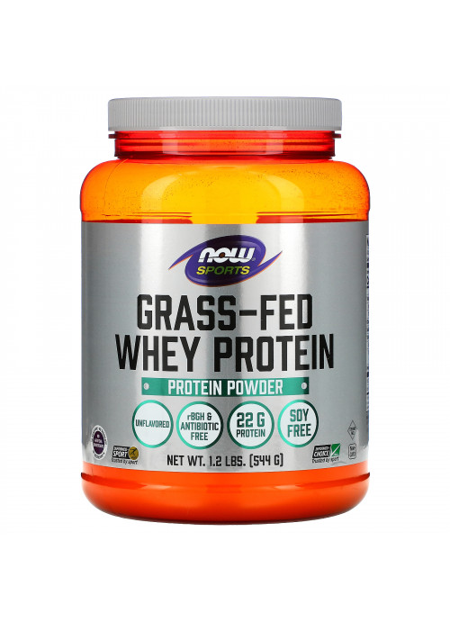 Now Foods, Grass-Fed Whey Protein Concentrate, Unflavored, 1.2 lbs (544 g)