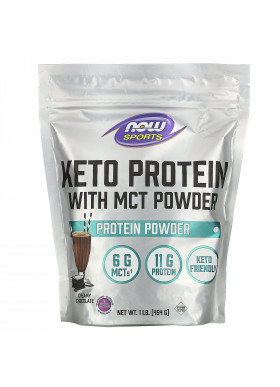 Now Foods, Sports, Keto Protein with MCT Powder, Creamy Chocolate, 1 lb (454 g)