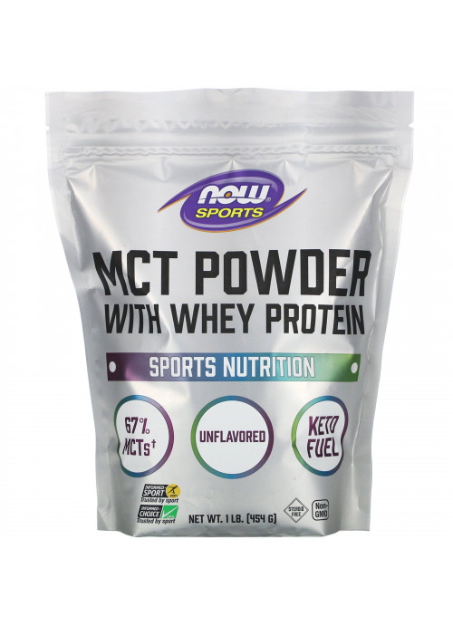 Now Foods, Sports, MCT Powder with Whey Protein, Unflavored, 1 lb (454 g)