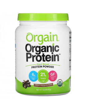 Orgain, Organic Protein Powder, Plant Based, Creamy Chocolate Fudge, 1.02 lb (462 g)