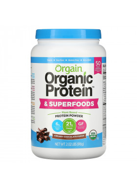 Orgain, Organic Protein & Superfoods Powder, Plant Based, Creamy Chocolate Fudge, 2.02 lbs (918 g)