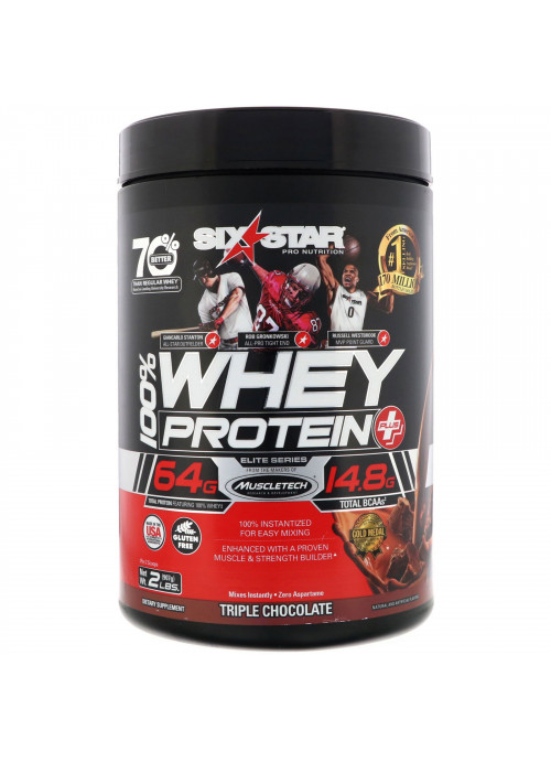 Six Star, Six Star Pro Nutrition, 100% Whey Protein Plus, Elite Series, Triple Chocolate, 2 lbs (907 g)
