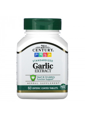 21st Century, Garlic Extract, Standardized, 60 Enteric Coated Tablets