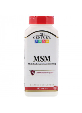 21st Century, MSM, Methylsulfonylmethane, 1,000 mg, 180 Tablets