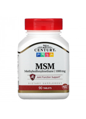 21st Century, MSM, Methylsulfonylmethane, 1,000 mg, 90 Tablets