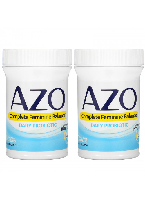 Azo, Complete Feminine Balance, Daily Probiotic, 5 Billion Active Cultures, 60 Once Daily Capsules