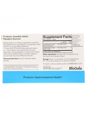 BioGaia, Gastrus, For GI Tract, Mandarin Flavored, 30 Chewable Tablets