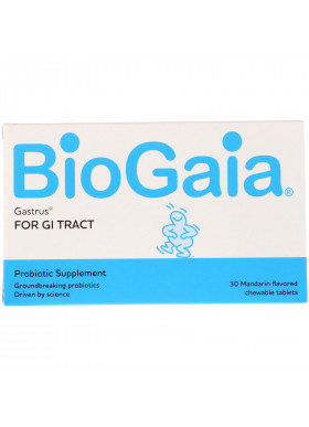 BioGaia, Gastrus, For GI Tract, Mandarin Flavored, 30 Chewable Tablets