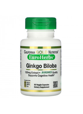 California Gold Nutrition, Ginkgo Biloba Extract, EuroHerbs, European Quality, 120 mg, 60 Veggie Caps