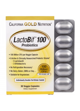 California Gold Nutrition, LactoBif Probiotics, 100 Billion CFU, 30 Veggie Capsules