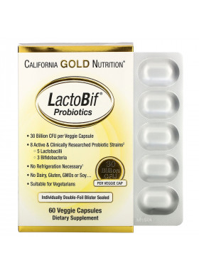 California Gold Nutrition, LactoBif Probiotics, 30 Billion CFU, 60 Veggie Capsules