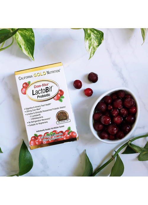 California Gold Nutrition, LactoBif Probiotics, Cran-Max, 25 Billion CFU, 30 Veggie Capsules