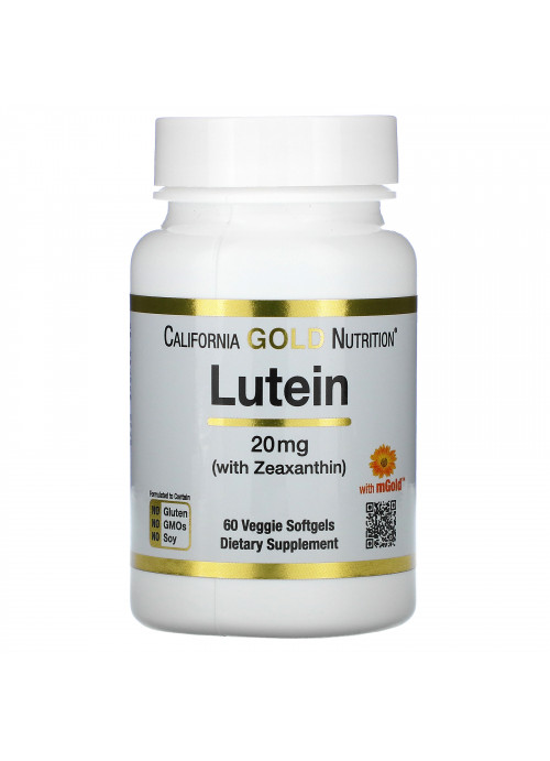 California Gold Nutrition, Lutein with Zeaxanthin, 20 mg, 60 Veggie Softgels