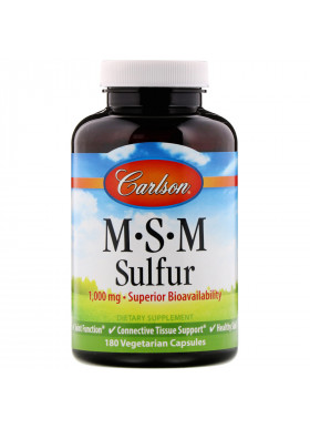 Carlson Labs, MSM Sulfur, 1,000 mg, 180 Vegetarian Capsules