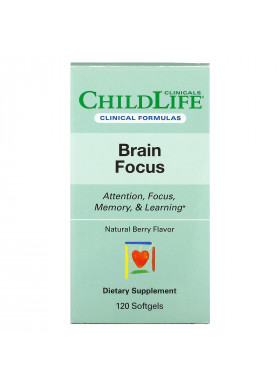 Childlife Clinicals, Brain Focus, Natural Berry, 120 Softgels