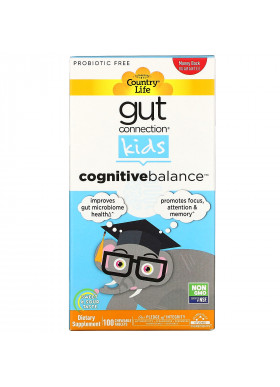 Country Life, Gut Connection Kids, Cognitive Balance, Sweet & Sour, 100 Chewable Tablets