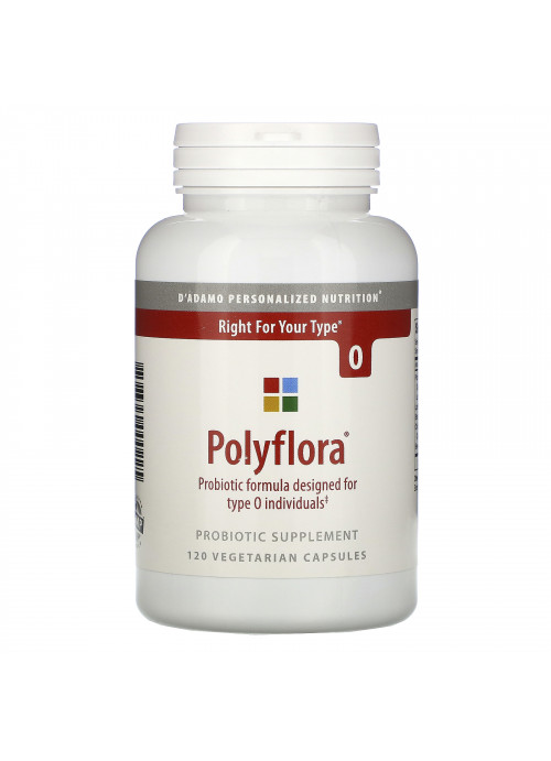 D'adamo, Polyflora, Probiotic Formula Designed for Blood Type O, 120 Vegetarian Capsules