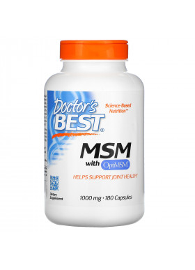 Doctor's Best, MSM with OptiMSM, 1,000 mg, 180 Capsules