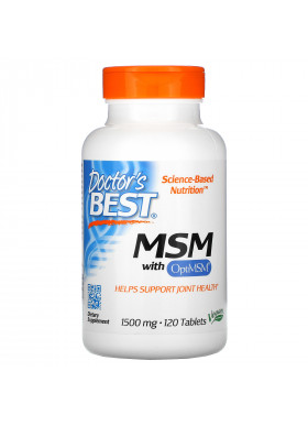 Doctor's Best, MSM with OptiMSM, 1,500 mg, 120 Tablets