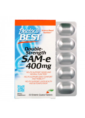 Doctor's Best, SAM-e, Double-Strength, 400 mg, 60 Enteric Coated Tablets