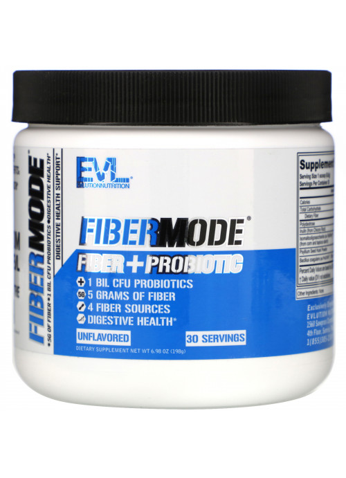 EVLution Nutrition, FiberMode, Fiber + Probiotic, Unflavored, 6.98 oz (198 g)