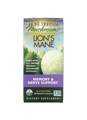 Fungi Perfecti, Host Defense Lion's Mane, Memory & Nerve Support, 60 Vegetarian Capsules