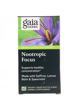 Gaia Herbs, Nootropic Focus, 40 Vegan Liquid Phyto-Caps