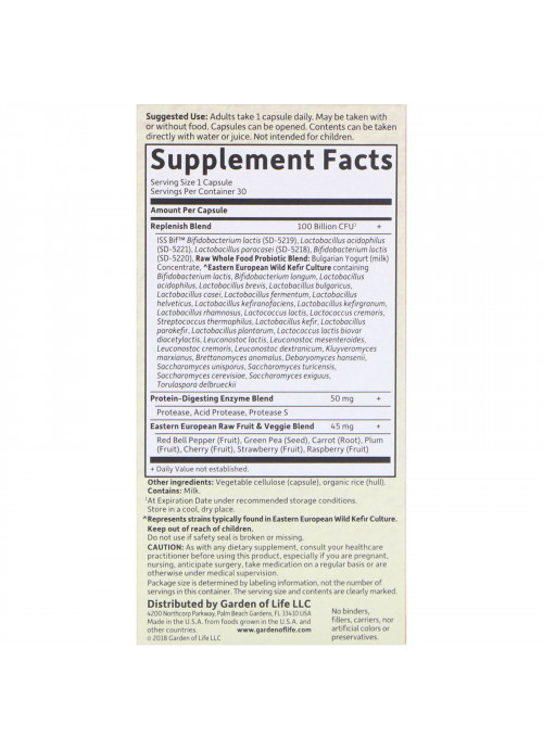Garden of Life, RAW Probiotics, Ultimate Care, 30 Vegetarian Capsules