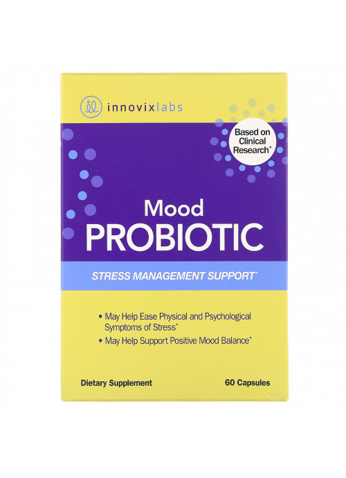 InnovixLabs, Mood Probiotic, Stress Management Support, 60 Capsules