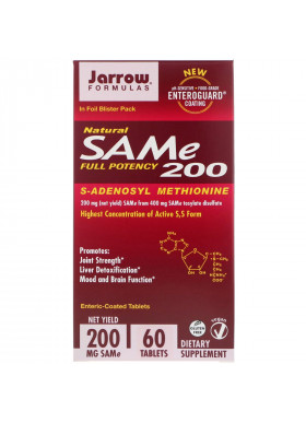 Jarrow Formulas, Natural SAM-e (S-Adenosyl-L-Methionine) 200, 200 mg, 60 Enteric-Coated Tablets