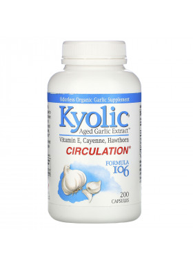 Kyolic, Aged Garlic Extract, Circulation, Formula 106, 200 Capsules