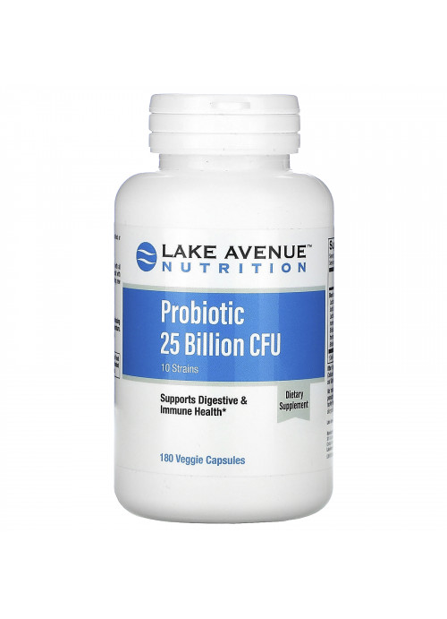 Lake Avenue Nutrition, Probiotics, 10 Strain Blend, 25 Billion CFU, 180 Veggie Capsules