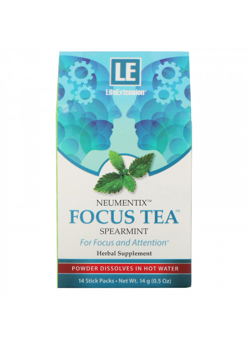 Life Extension, Neumentix, Focus Tea, Spearmint, 14 Stick Packs