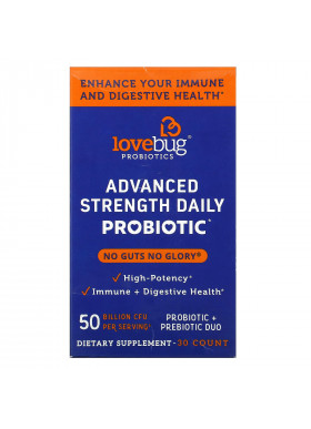LoveBug, Advanced Strength Daily Probiotic, 50 Billion CFU, 30 Count