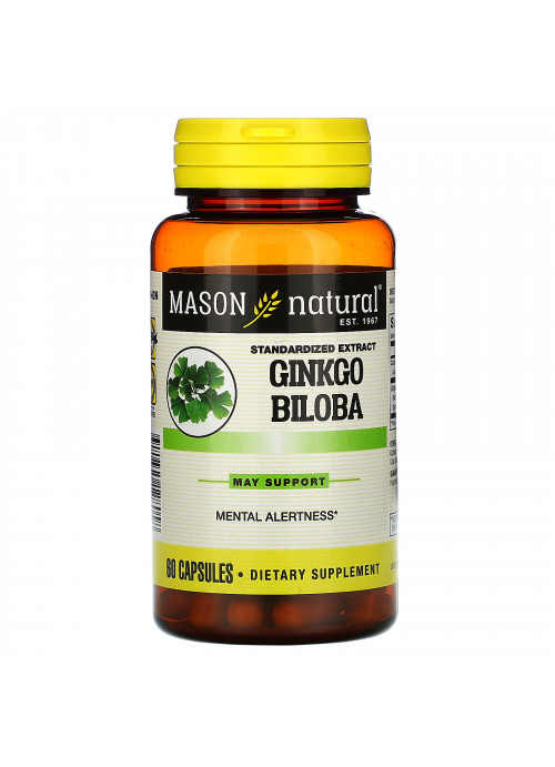 Mason Natural, Ginkgo Biloba, Standardized Extract, 60 Capsules