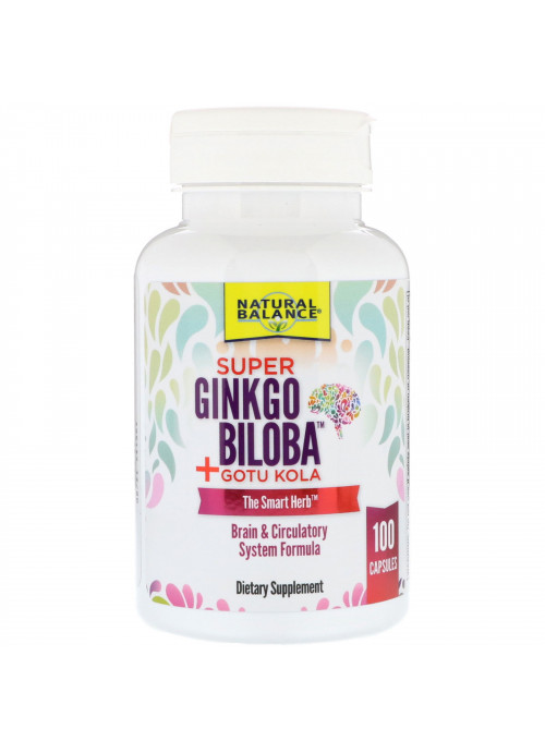 Natural Balance, Super Ginkgo Biloba + Gotu Kola, 100 Capsules