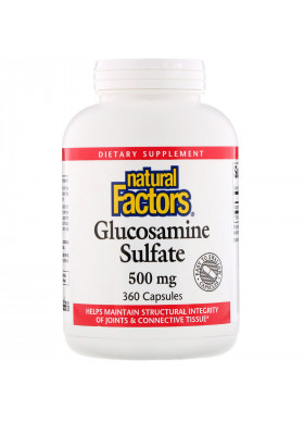 Natural Factors, Glucosamine Sulfate, 500 mg, 360 Capsules