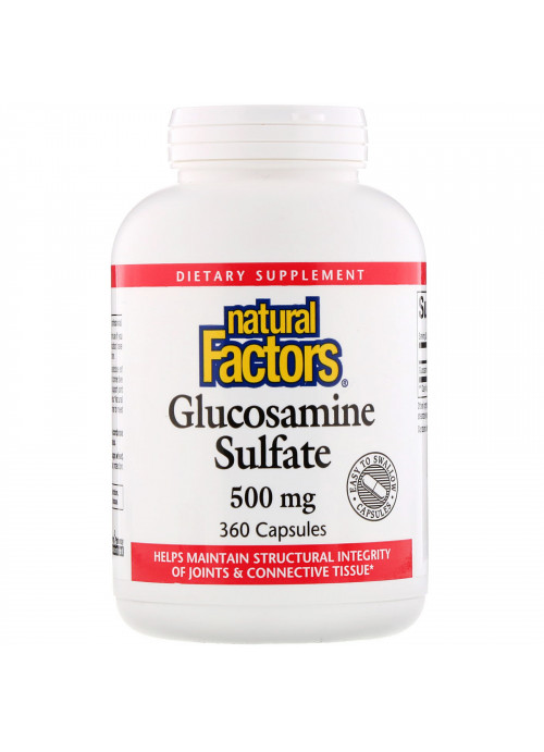 Natural Factors, Glucosamine Sulfate, 500 mg, 360 Capsules