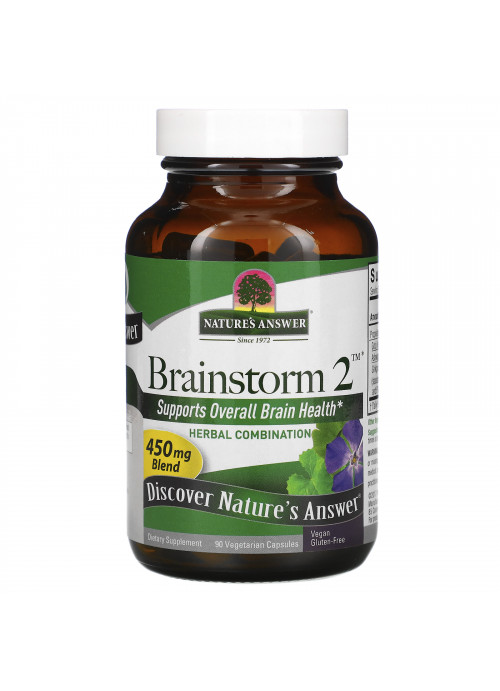 Nature's Answer, Brainstorm 2, Herbal Combination, 450 mg, 90 Vegetarian Capsules