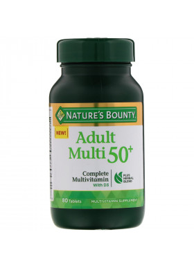 Nature's Bounty, Adult Multi 50+, Complete Multivitamin with D3, 80 Tablets