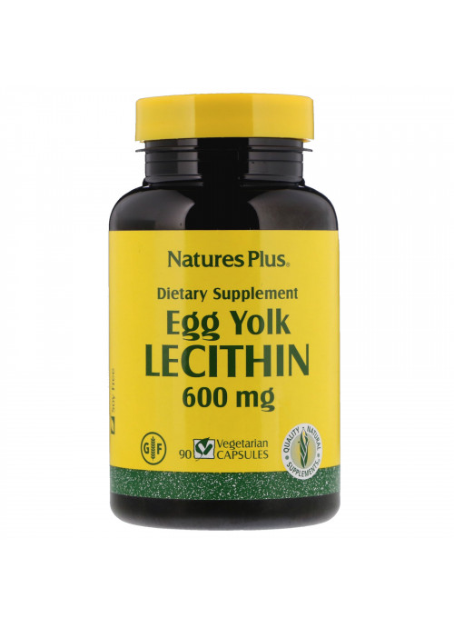 Nature's Plus, Egg Yolk Lecithin, 600 mg, 90 Vegetarian Capsules