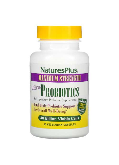 Nature's Plus, Ultra Probiotics, Maximum Strength, 40 Billion, 60 Vegetarian Capsules