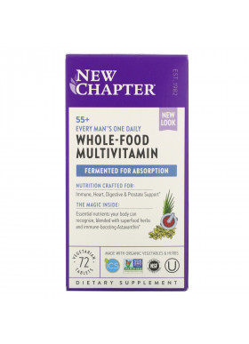 New Chapter, 55+ Every Man's One Daily Whole-Food Multivitamin, 72 Vegetarian Tablets