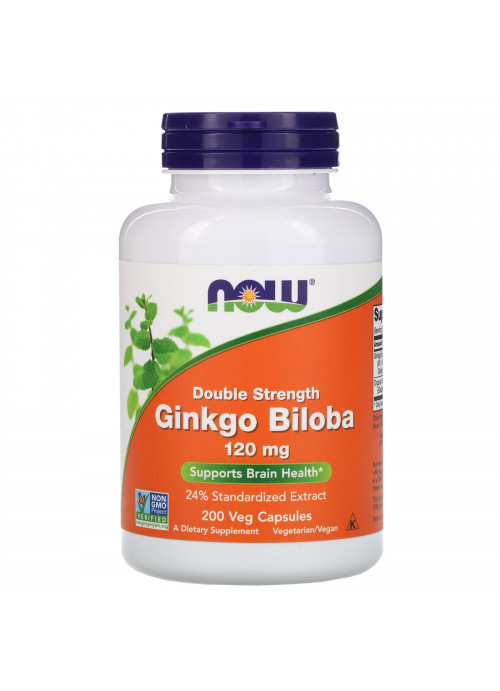 Now Foods, Ginkgo Biloba, Double Strength, 120 mg, 200 Veg Capsules