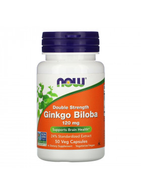 Now Foods, Ginkgo Biloba, Double Strength, 120 mg, 50 Veg Capsules