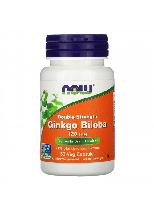 Now Foods, Ginkgo Biloba, Double Strength, 120 mg, 50 Veg Capsules