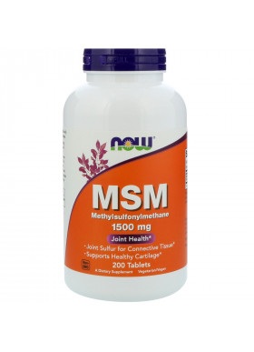 Now Foods, MSM, Methylsulphonylmethane, 1,500 mg, 200 Tablets