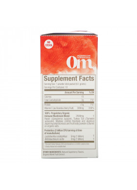 Om Mushrooms, Immune+, Immune & Digestive Health, Superberry, 10 Packets, 0.21 oz (6.1 g) Each