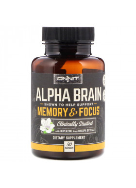 Onnit, Alpha Brain, Memory & Focus, 30 Capsules